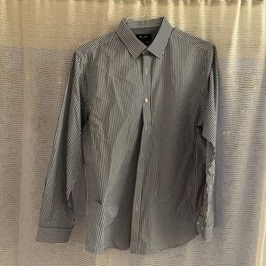 Blaq Shirt Mens Button Up Long Sleeve Collared Blue Striped Shirt Size 41